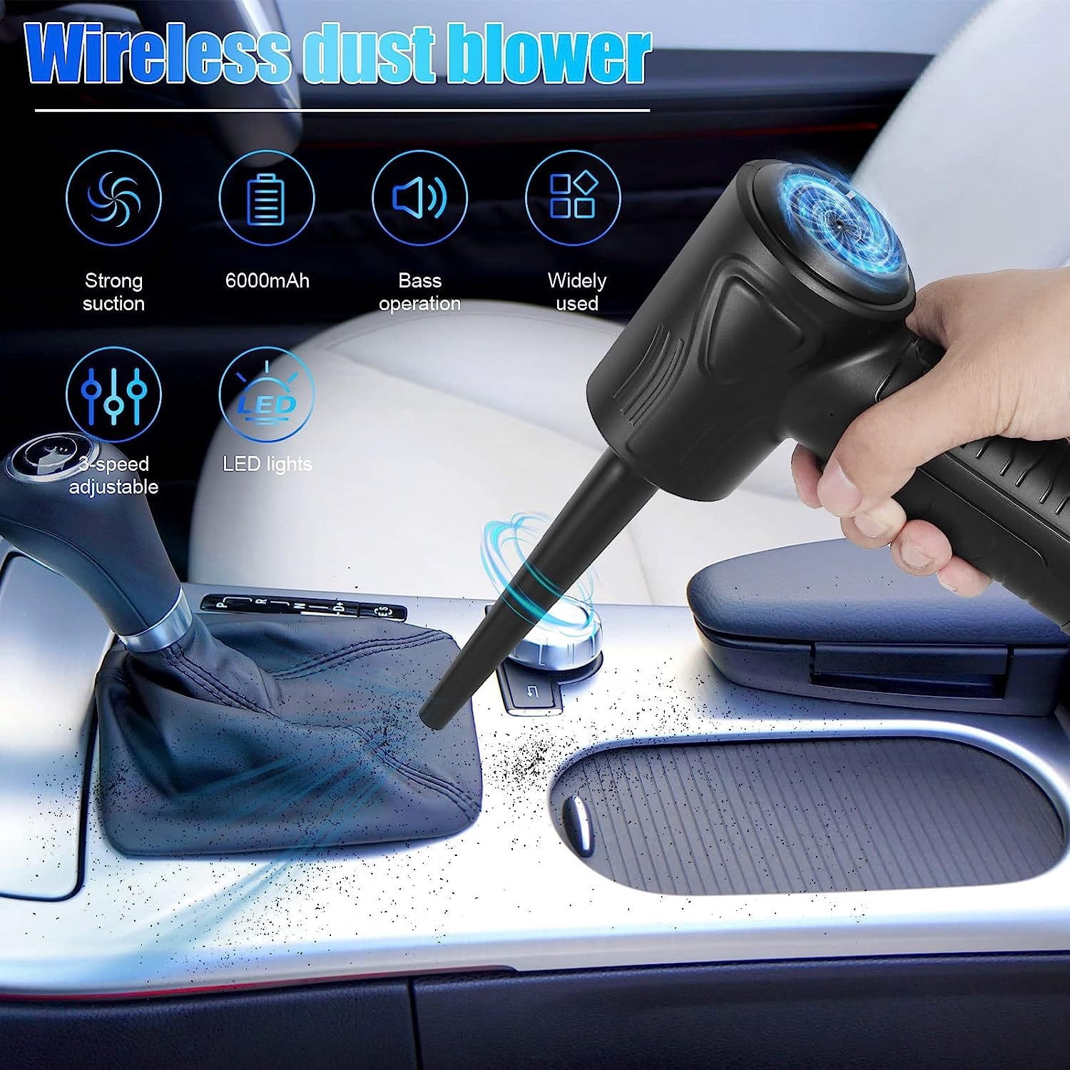 Dvkptbk Vacuum Cleaner New High-Power Car Mounted Wireless Handheld Vacuum Cleaner for Household Two in One Portable Vacuum Cleaner Car Accessories