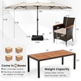 thumbnail image 2 of Costway 11 PCS Patio Dining Set with 15ft Double-Sided Patio Umbrella (Base Included) Beige, 2 of 10