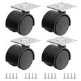 thumbnail image 1 of 1.5 Inch Furniture Caster Wheels Plastic Casters Set Of 4 Plate Swivel Nylon Small For Carts Kitchen Cabinet Table, 1 of 7