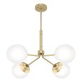 thumbnail image 3 of Hunter Fan Company Hepburn 4 Bulb Hanging Chandelier Light Fixture, Gold, 3 of 5