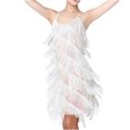 thumbnail image 1 of Robe Mini Sans Manches à Paillettes et Plumes pour Femmes, Col Rond, Bretelles, 1 of 9