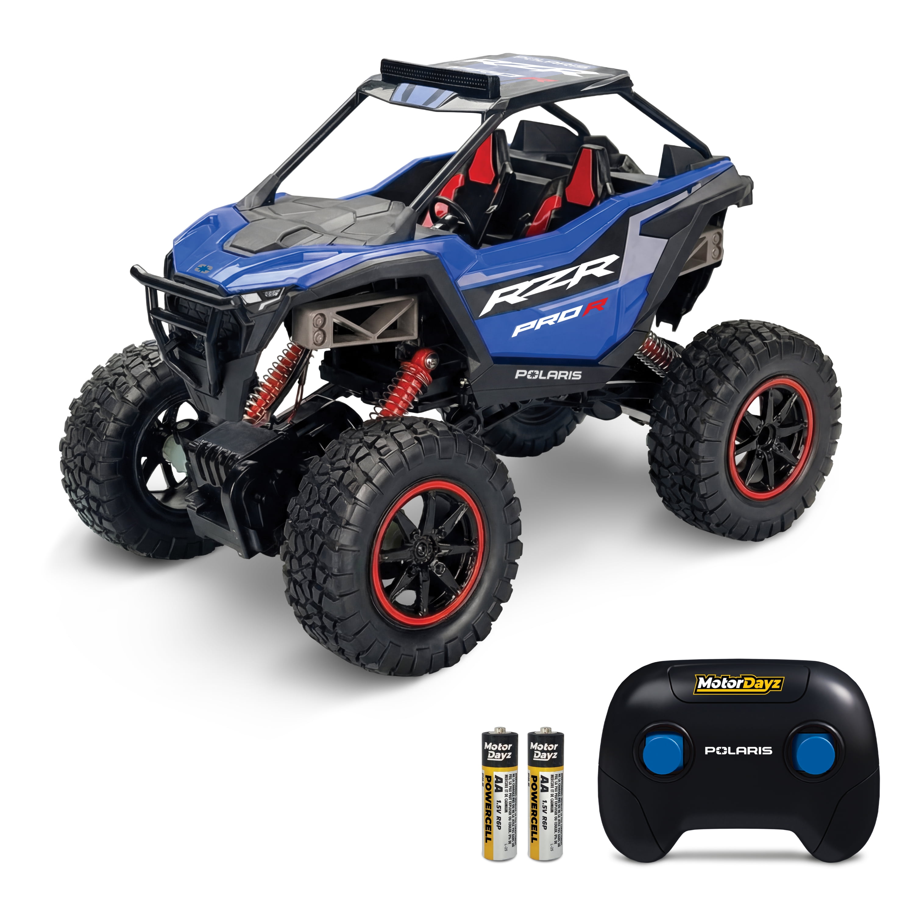MotorDayz (1:14) Télécommande POLARIS RZR 4X4, Bleu, R4-14A75U-BL-CA, Enfant