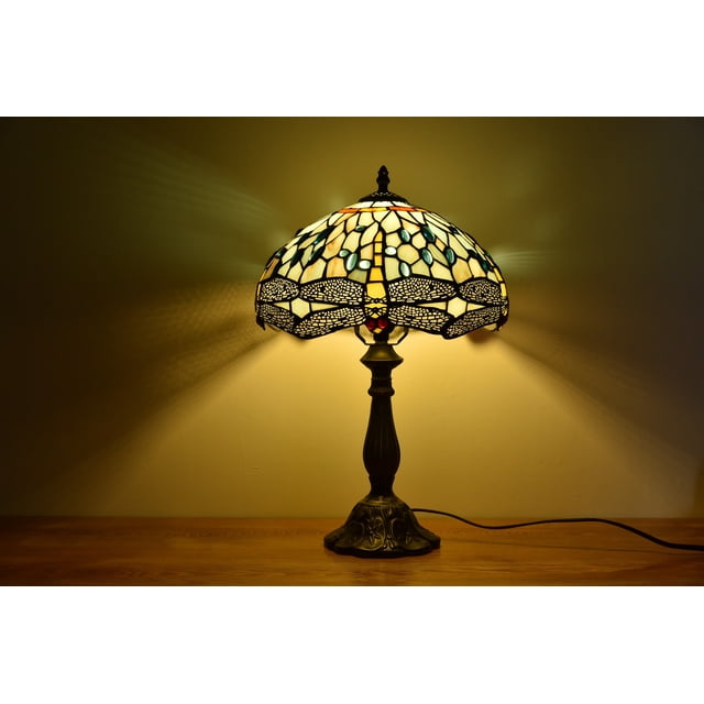 Tiffany Style Desk Lamp Table Bedside LED Lamp Bedroom Stained-Glass 18.1'' Height Multi-color
