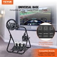 thumbnail image 2 of VEVOR Foldable Racing Steering Wheel Stand, Height Adjustable Universal Base Compatible with Logitech & Thrustmaster Racing Wheel and Pedal, Heavy-duty Frame Standard GT/Formula Seating Portable, 2 of 9