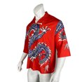 thumbnail image 3 of pitrice Hawaiian Beach Shirt Buttoned Short Sleeve Simple Dragon Pattern Top Breathable Ethnic Style T-shirt Outdoor Holiday Red L, 3 of 9