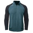 thumbnail image 1 of Yuyuzo Men Gym Tops Tees Workout Shirts 1/3 Zipper Neck Long Sleeve Solid Color Patchwork Pullover Golf Blouse, 1 of 7