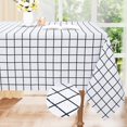 thumbnail image 1 of Rectangle Waterproof Fabric Table Cloth, Plaid Stain Resistant Polyester Tablecloth, Washable Cloth Table Cover for Fall Halloween Decor, Dining Room, Outdoor (60" x 120", White), 1 of 6