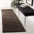 thumbnail image 2 of SAFAVIEH August Shag Collection 2'3" x 10' Brown AUG900T Solid 1.2-inch Thick Runner Rug, 2 of 4
