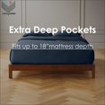 thumbnail image 3 of 6-PC RV King Egyptian 1000-TC Cotton Sheet Set - 18" Deep Pockets with 1 Fitted Sheet, 1 Oversized Flat Sheet 4 Pillowcases - Mediterranean Blue, 3 of 7
