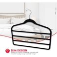 thumbnail image 4 of Home Basics (Pack of 3) Velvet Trouser Hanger with 4 Bars | Space-Saving, Non-Slip Design for Slacks, Jeans, Shorts, and Accessories | Rotating Metal Hook, 4 of 7