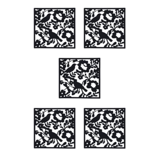 ZheElen 4piece Lightweight Hanging Divider Screens For Versatile Space Foldable Black Bird Chart 5Set