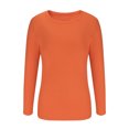 thumbnail image 5 of FAIWAD Women's Knit Long Sleeve Crop Tops Round Neck Basic Fall Winter Slim Stretch Ribbed Knit Top, 5 of 5