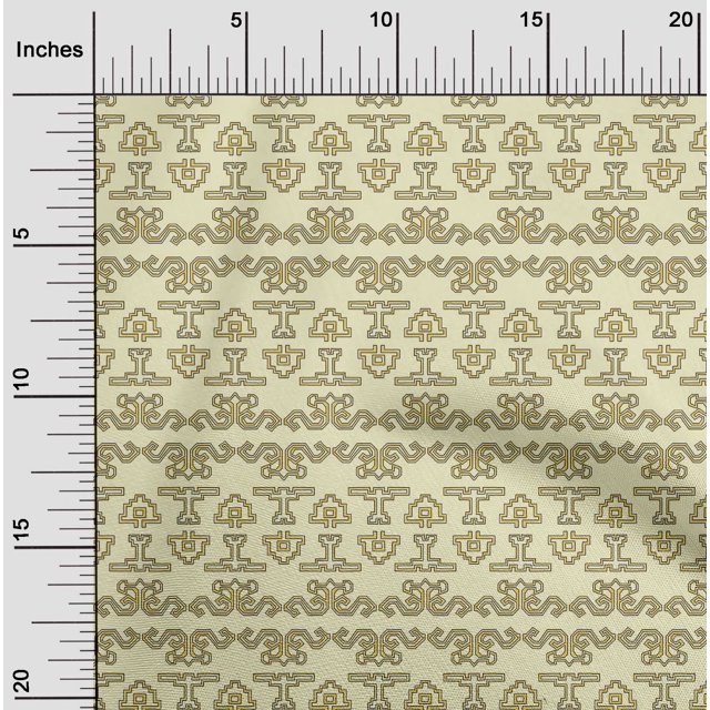 oneOone Polyester Lycra Fabric Geometric Block Printed Fabric 1 Yard 56 Inch Wide