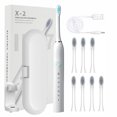 thumbnail image 1 of Dvkptbk 8 Brush Head-6 Gears with Bracket and Travel Case-Usb Charging Model Electric Toothbrush-Fully Automatic Charging Sound Wave Soft Bristle Brush Electric Toothbrush Kitchen & Dining, 1 of 9
