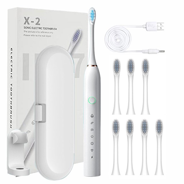 Dvkptbk 8 Brush Head-6 Gears with Bracket and Travel Case-Usb Charging Model Electric Toothbrush-Fully Automatic Charging Sound Wave Soft Bristle Brush Electric Toothbrush Kitchen & Dining