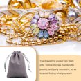 thumbnail image 3 of Youkk Jewellery Pouch Small Drawstring Bags Earrings Rings Packaging Display Handicrafts Holder Wedding Gifts Drawable Pouches Dark Gray-15*20, 3 of 6