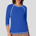 thumbnail image 2 of JIRNDf Chemises pour Femmes Hauts d'Été Tendance Manches Longues Col Rond Drôle Squelette Imprimé Coupe Ajustée T-Shirt Tunique T-Shirt pour Femmes Blouse Décontractée Bleu P, 2 of 5