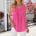 thumbnail image 4 of Birdeem T-Shirt Mode Femme Couleur Unie Col Rond Confortable Ample Sans Manches Blouse Décontractée, 4 of 12