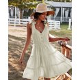 thumbnail image 3 of YNIQUE Womens Summer Casual Spaghetti Strap Smocked Ruffled Vacation Mini Dress, 3 of 6
