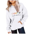 thumbnail image 2 of PMVFHDE Chandails en Molleton à Col Rond Fille Graphique Enfants Filles Chemise de Sport Garçon Fille Décontractée à Capuche Chandail avec Poche Adapté pour Ados Filles Garçons Blanc, 3-4 Ans, 2 of 3