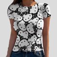 thumbnail image 1 of Hello Kitty T-Shirt Décontracté Quotidien à Impression 3D pour Femmes, Manches Courtes, Extensible, Col Rond, Passe-Partout, Nouvelle Arrivée pour l'Été, Ajusté, 2024, Haut, 1 of 6