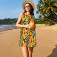 thumbnail image 3 of Xecao Robe d'Été Dansante pour Femmes Africaines, Robes Décontractées pour Femmes, Sorties de Plage, Robe T-Shirt Sans Manches Évasée avec Poches, 3 of 7