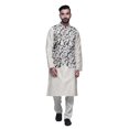 thumbnail image 1 of Atasi Ensemble de Pyjama Kurta Churidar Ethnique avec Veste Nehru Imprimée pour Hommes, 1 of 3