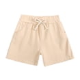 thumbnail image 5 of B91xZ Boy's 2 Piece Outfits Summer Short Set Outfit Short Sleeve Ruffle Tops and Pants 2PC Clothing Set,Beige 1-2 Years, 5 of 5