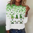thumbnail image 1 of Lolmot Chemises pour Femmes Mode Jour de la Saint-Patrick Imprimé Manches Longues Col Rond Blouse Blouses pour Femmes, 1 of 5