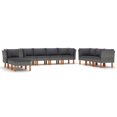 thumbnail image 2 of vidaXL 10 Piece Garden Lounge Set with Cushions Poly Rattan Grey, 2 of 9