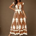 thumbnail image 1 of Ovzne Robes pour Femmes Robe d'Été Robe Décontractée de Plage pour Femmes Robe à Imprimé de Vacances Robe Maxi Grande Taille Robe Imprimée Liquidation, 1 of 7