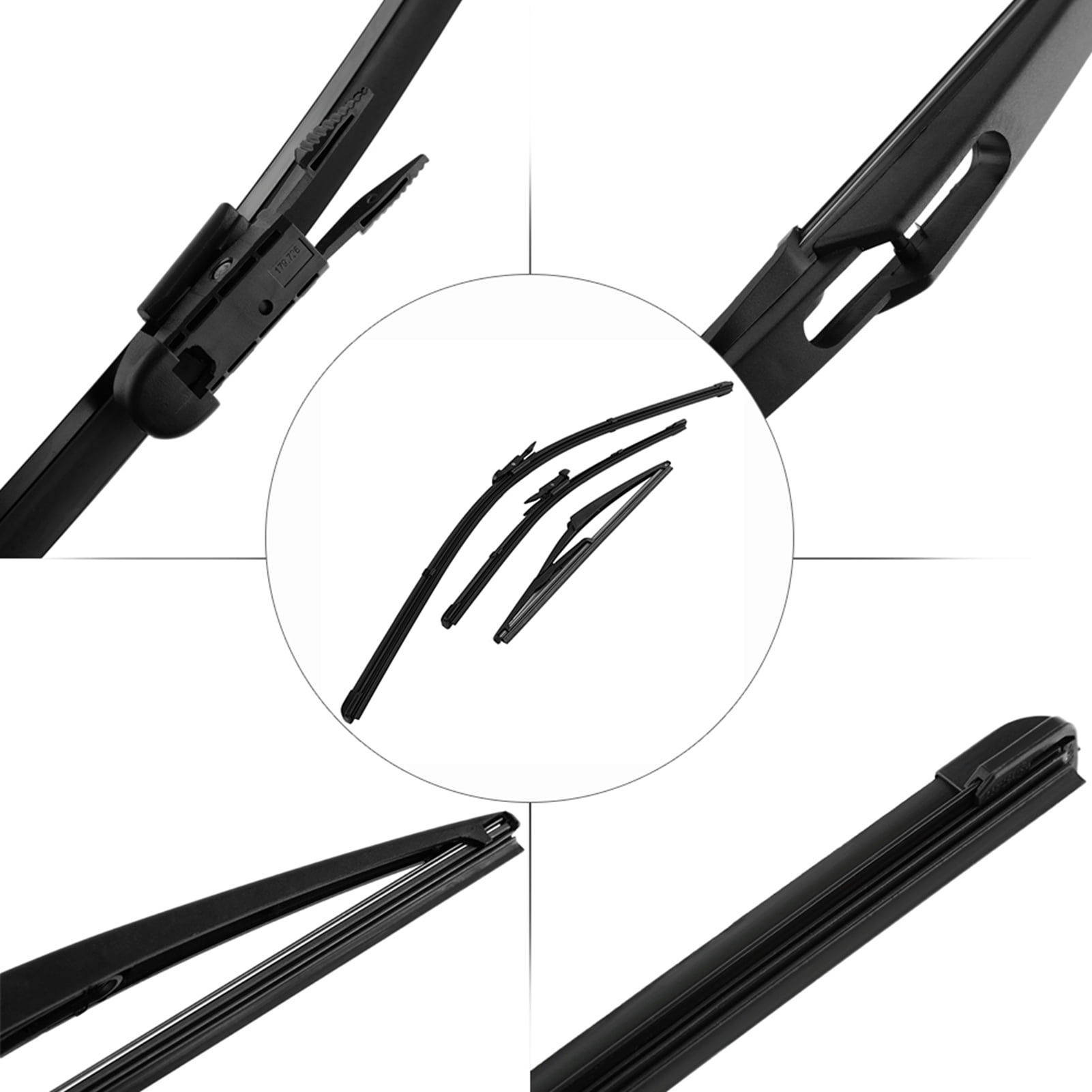 Windshield Wiper Blade Set, Wearproof Front Rear Car Windscreen Wiper  For Upgrade
