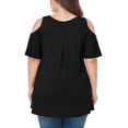 thumbnail image 2 of CHUANK Women‘s Plus Size Cold Shoulder Tunic Top Summer Short Sleeve Blouse, 2 of 7