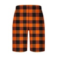 thumbnail image 4 of Diufon Men's Casual Shorts Spring Summer Wide Leg Loose Plaid Printed Elastic Waisted Drawstring Sport Shorts, 4 of 4