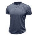 thumbnail image 2 of Penkiiy T-Shirt pour Homme à Manches Courtes, Décontracté, Mode, Col Rond, Chandail, Boutons, Blouse, S, Bleu Marine, 2 of 6