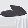 thumbnail image 1 of 100% Cotton Pillowcase, 300 Thread Count Sateen, Wrinkle Resistant, Quick Dry, Soft & Smooth, 2-Piece Set, Standard, Dark Gray by Color Sense, 1 of 5