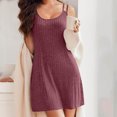 thumbnail image 1 of Hot6sl Liquidation d'Été Robe Sans Manches à Encolure Ronde, Mode Femme Robe Unie à Encolure Ronde Sans Manches à Bretelles Camisole Robe Moulante, Robe Femme en Polyester/rouge, 3TG, 1 of 9