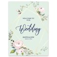 thumbnail image 1 of Darling Souvenir MADE WITH LOVE Geometrical Lines With Roses,PersonalizedWeddingWelcomeSign, Large Decorative PosterWelcomeTo Our Wedding Poster For Easel Wedding Collection- 18x12, 1 of 5