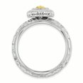 thumbnail image 2 of Bague Ovale en Argent Sterling Stackable Expressions Plaqué Or Taille 7, 2 of 3
