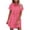 033-Rose Chaud, variante sur Nuoqisi Robe à Col à Revers en Denim Décontractée Unie pour Femme à Manches Courtes - Silhouette Utilitaire Classique avec Tissu Intemporel pour le Quotidien