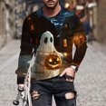 thumbnail image 2 of Pisexur Chandails en Molleton d'Halloween pour Hommes, Chandails en Molleton Graphiques Surdimensionnés, Manches Longues, Pull Décontracté, Col Rond, Grande Taille, S-6TG, 2 of 5