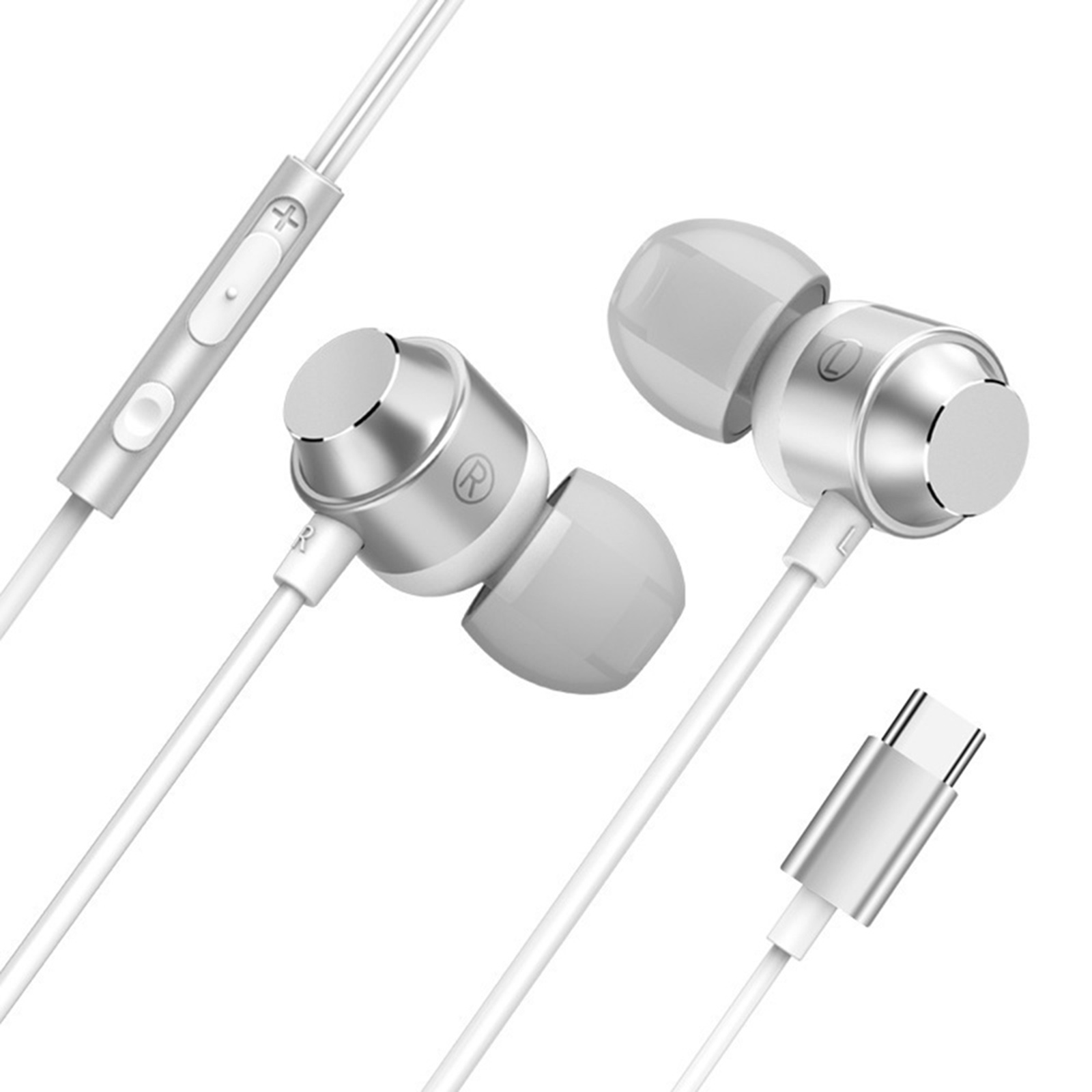 Amdohai Type-C Wired Headphones Magnetic Suction In-ear Earbuds Music Earphone Sports Headsets with Microphone