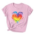 thumbnail image 1 of RKSTN Chemise de Fierté pour Femmes LGBT Coupe Ample Décontractée Tops Égalité Inspirante Été Mignon Cœur Imprimé Manches Courtes Col Rond Chemise de Fierté, 1 of 3