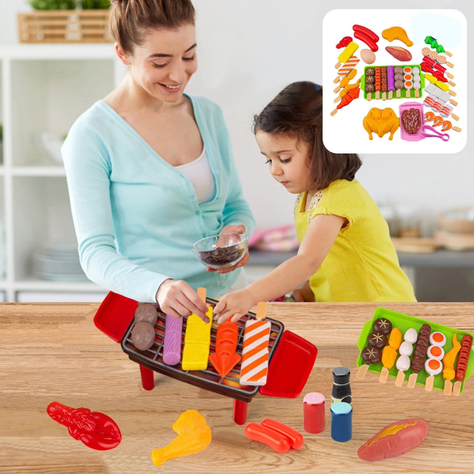 Jeu De Barbecue Pour Enfants – Grill Jouet ABS 21/27 Pièces, Accessoires Réalistes, Jeu De Rôle Chef, Dès 3 Ans