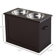 thumbnail image 4 of PawHut Elevated Dog Bowls, Pet Feeder for Large Dogs with Storage, Coffee, 4 of 10