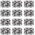 thumbnail image 1 of Queen Elizabeth II hand waving flag 14cm x 21cm Mini Hand Held Flags (12 pack), 1 of 5