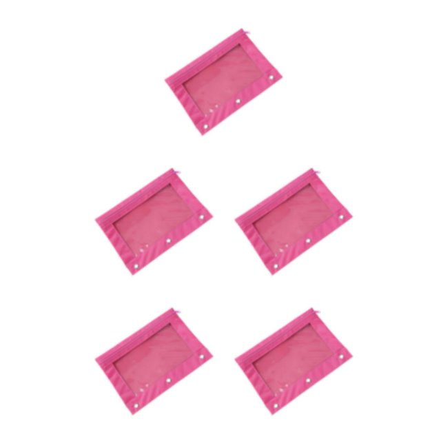 Decodeary Durable Pouch For Organizing Documents In Office Portable Zippered Pouch Pink 5Set