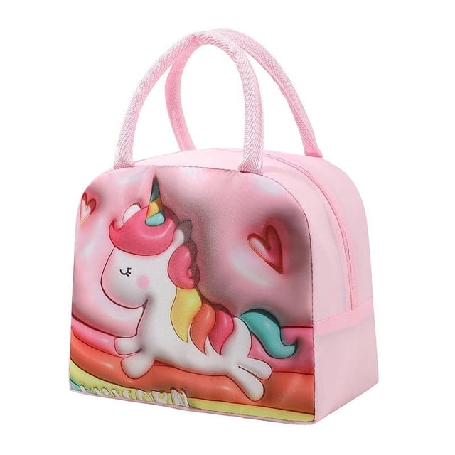 Oleegame 1 Pce Sac de Rangement pour Produits à Main Sac Isolé Sac pour Boîte à Lunch Sac à Lunch Chiot Brun (Isolation 3D) Rose