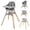 Grey, variant on Babyjoy 6-in-1 Convertible Wooden Baby Highchair Infant Feeding Chair with Removable Tray Grey
