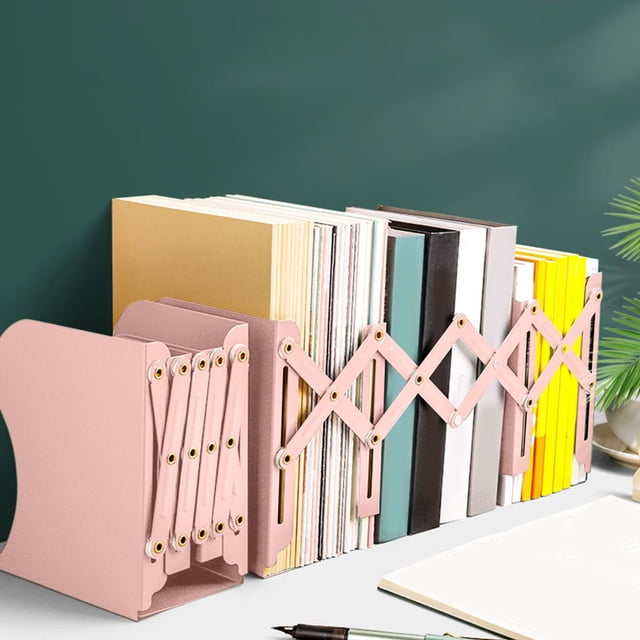 weibbin Scalable Metal Book Stand Desktop Storage Bookshelf For Organizing Files And Foldable Book Holders 7.56x4.13in